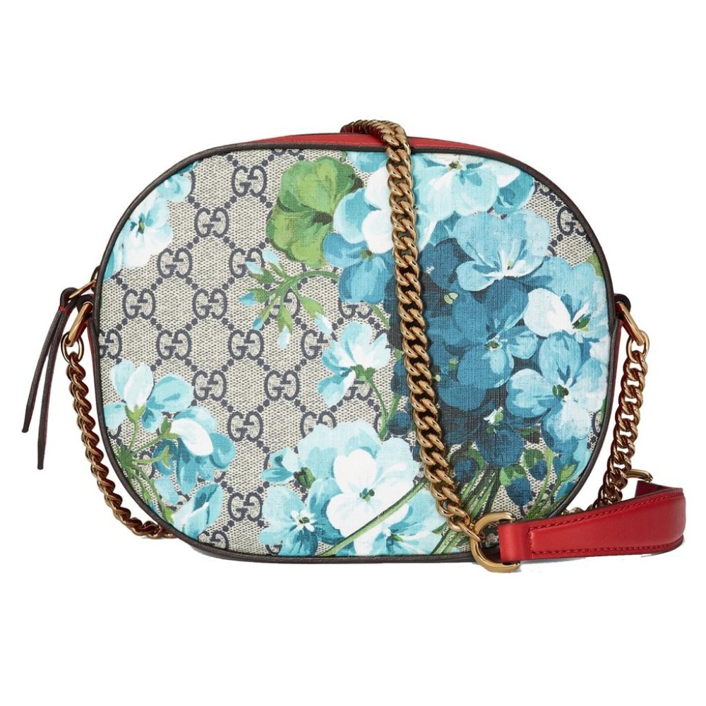 Gucci Beige/Red Canvas/Leather Blooms 409535 Blue - Picture 1 of 7